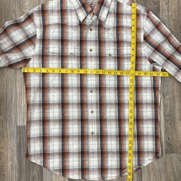 WRANGLER Vintage Western plaid button down Mens size L - Picture 6 of 8
